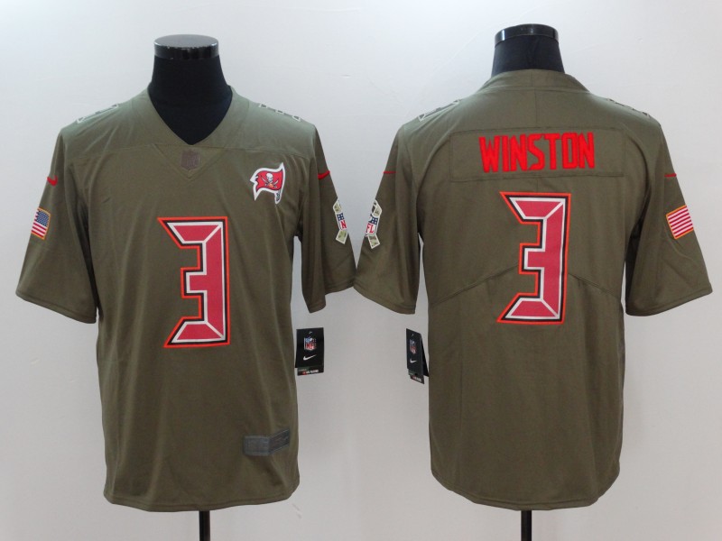 Men Tampa Bay Buccaneers #3 Winston Nike Olive Salute To Service Limited NFL Jerseys->philadelphia eagles->NFL Jersey